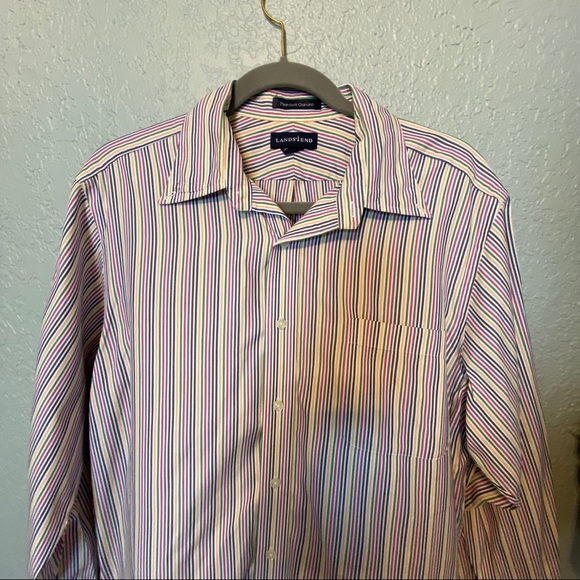 LANDS END BRIGHT STRIPPED BUTTON DOWN {16} - Picture 2 of 6